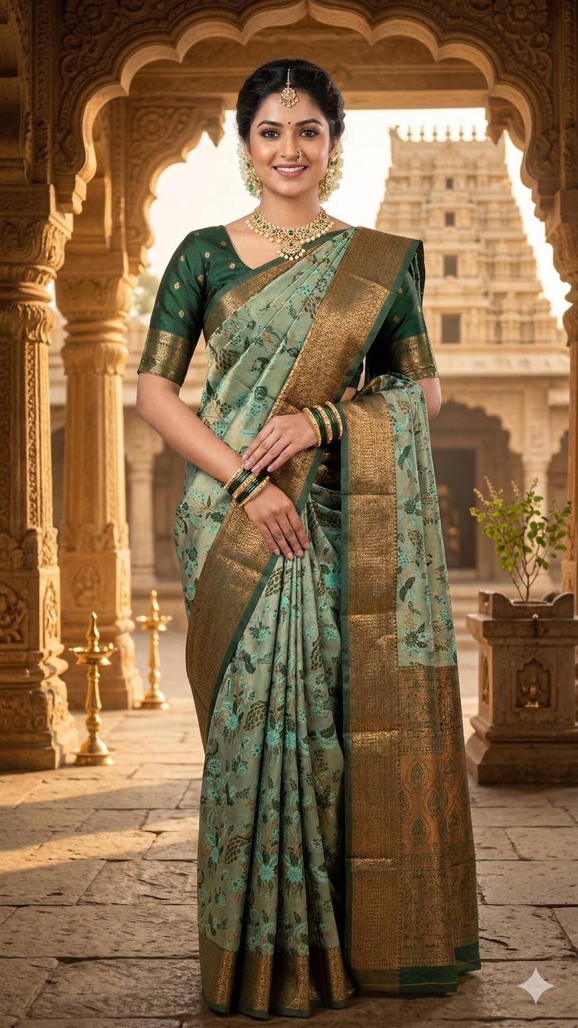 Acuity Woven Kanjivaram Art Silk, Pure Silk Saree
