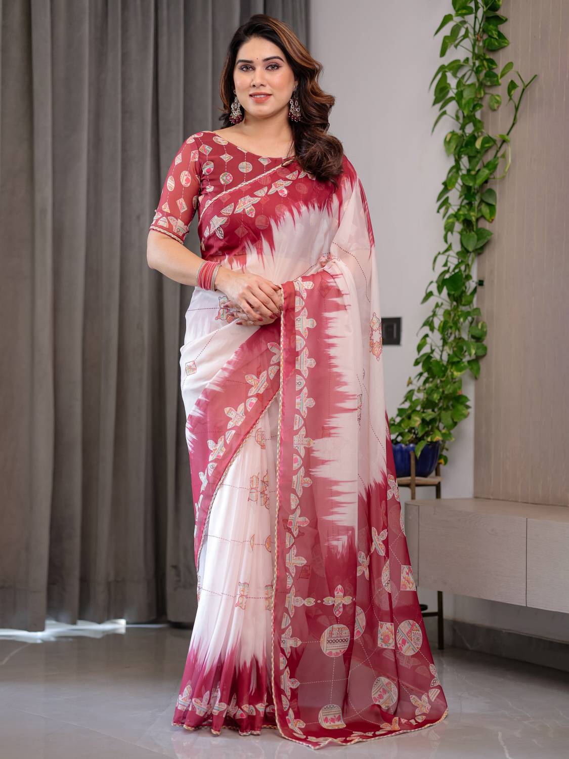 LeeliPeeri Designer Self Design Daily Wear Silk Blend Saree