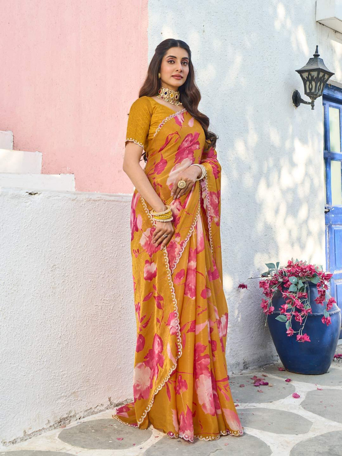 Image of Laxmipati sarees Printed Bollywood Organza Saree