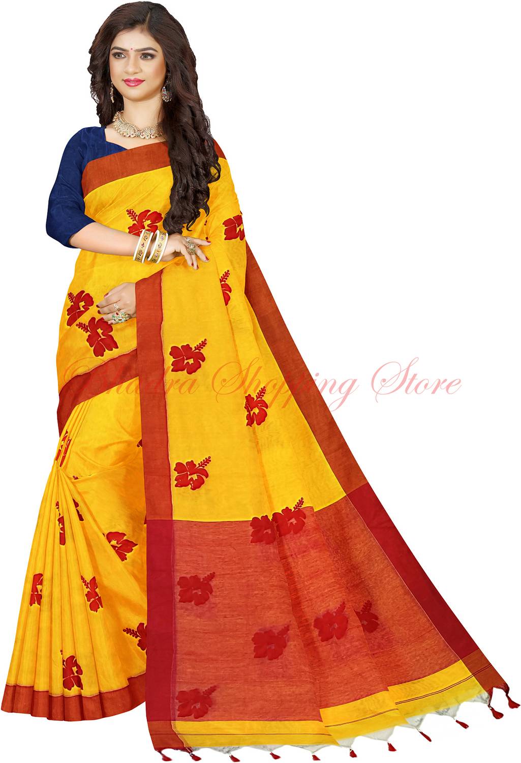 Bhadra Shopping Store Woven Handloom Handloom Cotton Silk Saree