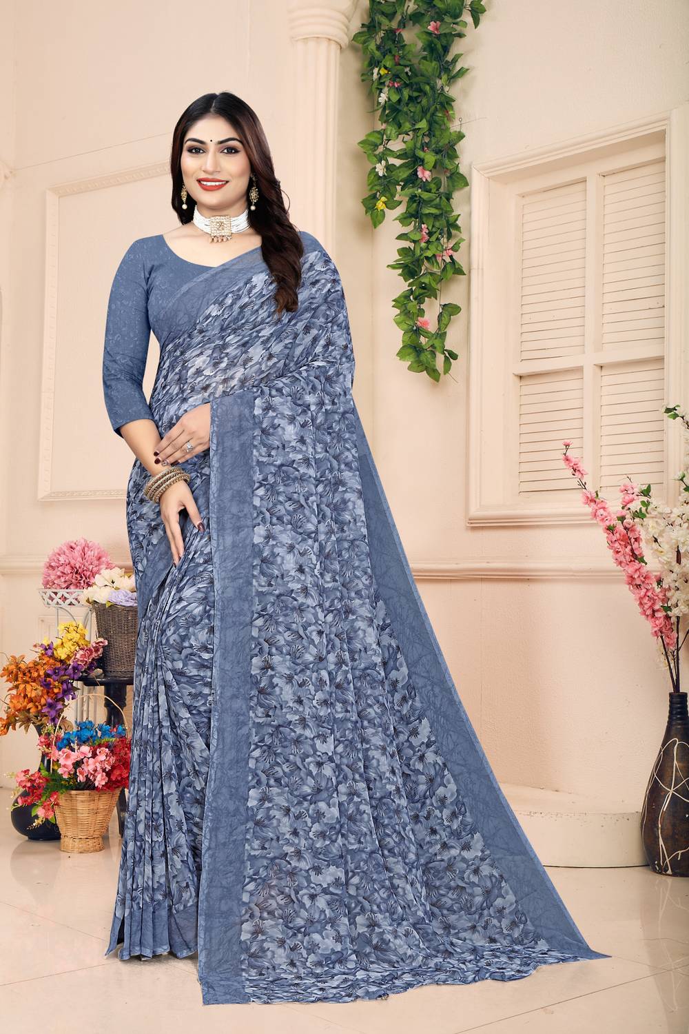 bhavika silk mills Printed Daily Wear Georgette Saree