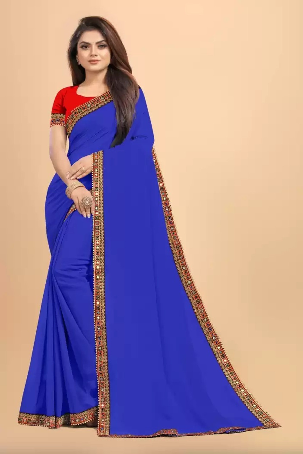 Image of OKTAT Embroidered Bollywood Georgette Saree