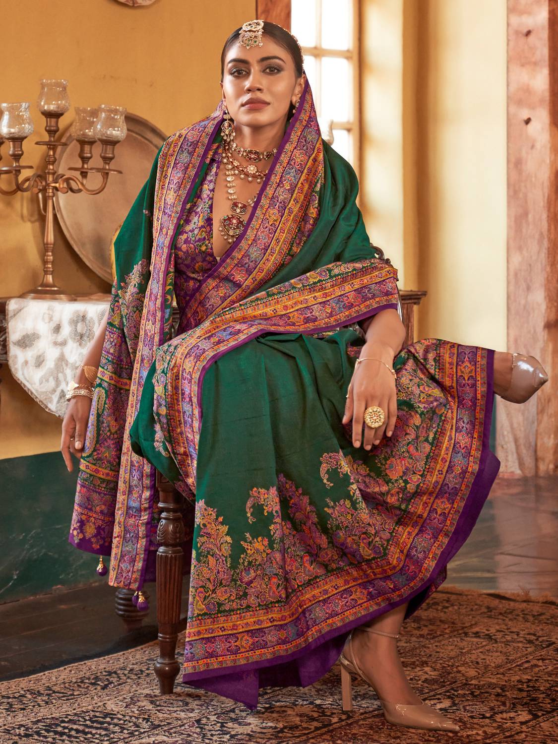 ANOUK Printed Banarasi Silk Blend Saree