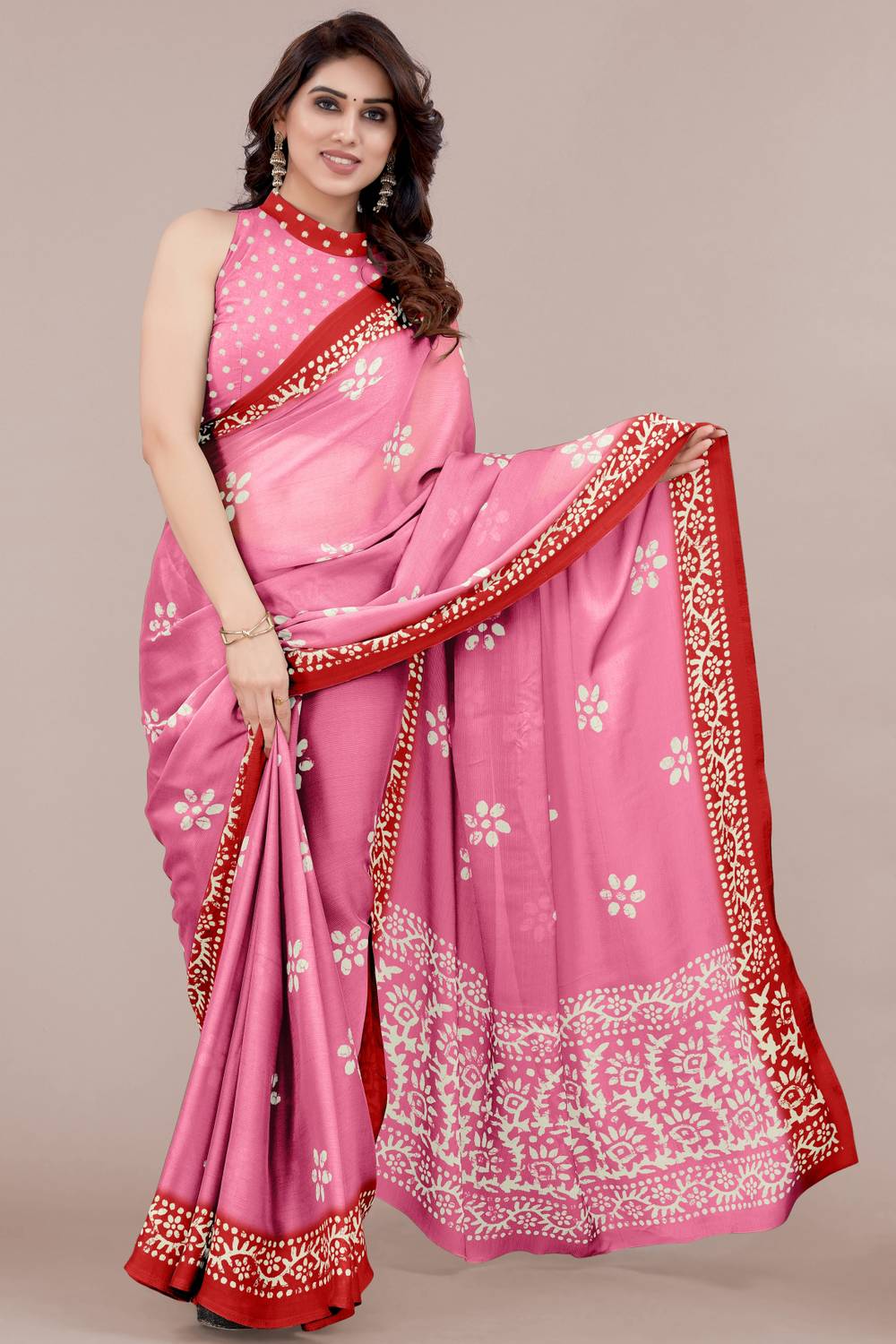 MIRCHI FASHION Printed, Blocked Printed Hand Batik Chiffon, Georg