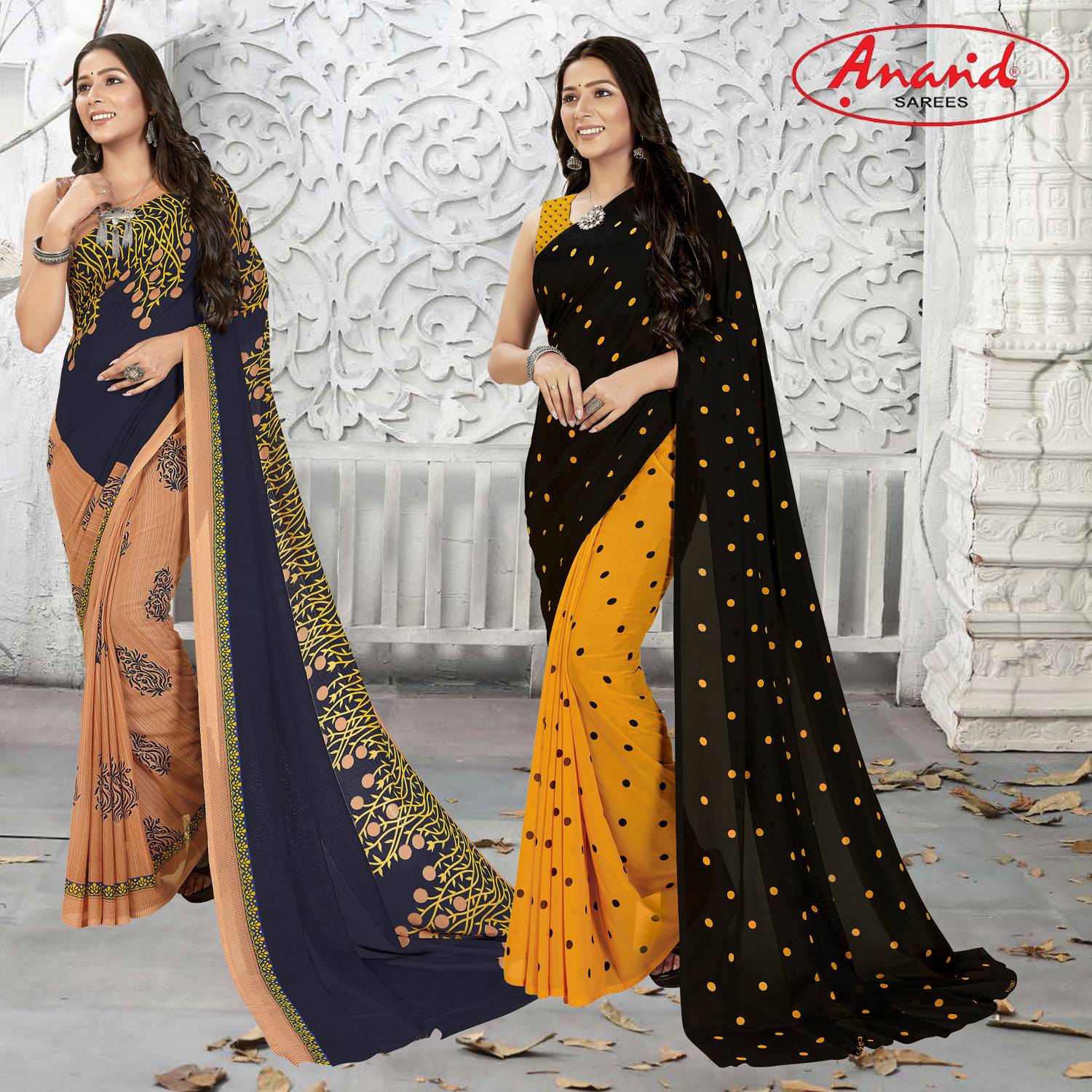 Anand Sarees Ombre, Paisley, Floral Print Daily Wear Georgette Saree