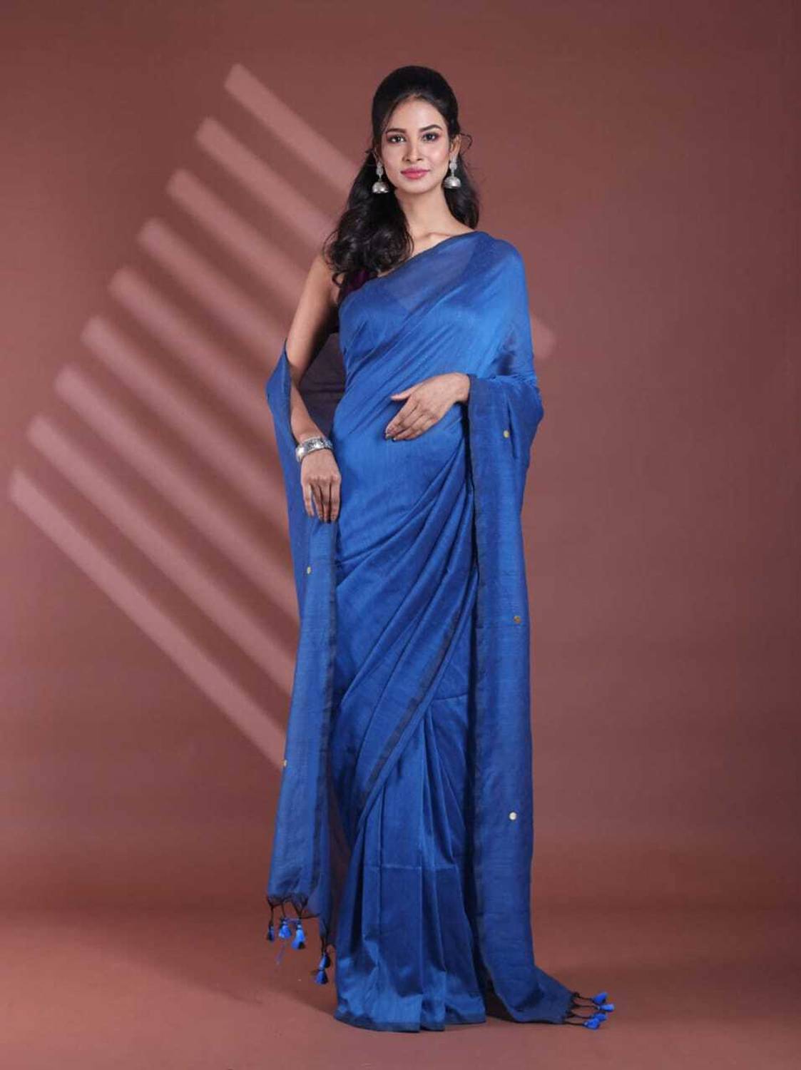 AGAMONI Embellished Handloom Pure Cotton Saree
