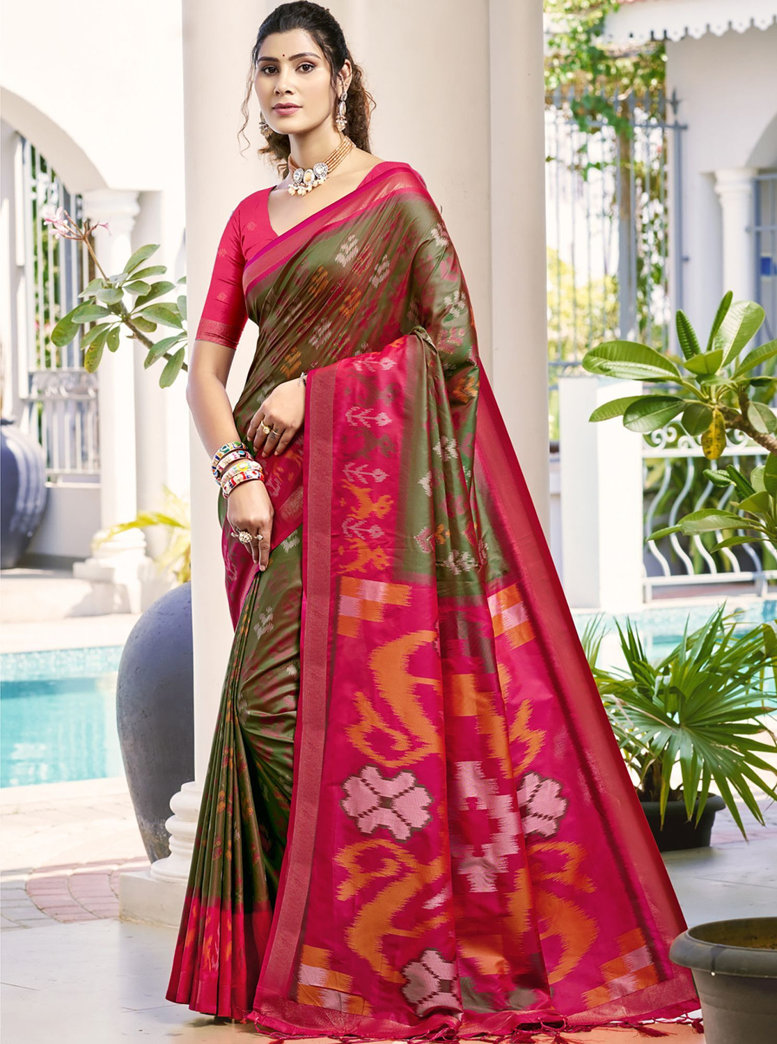 Image of Sutriti Woven Pochampally Silk Blend Saree