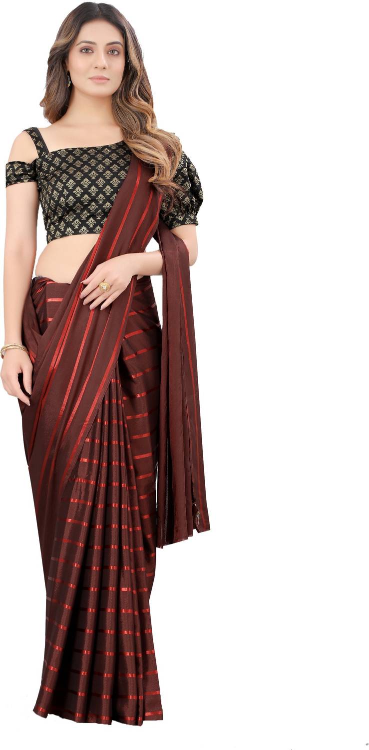 3Buddy Fashion Solid/Plain Bollywood Satin Saree