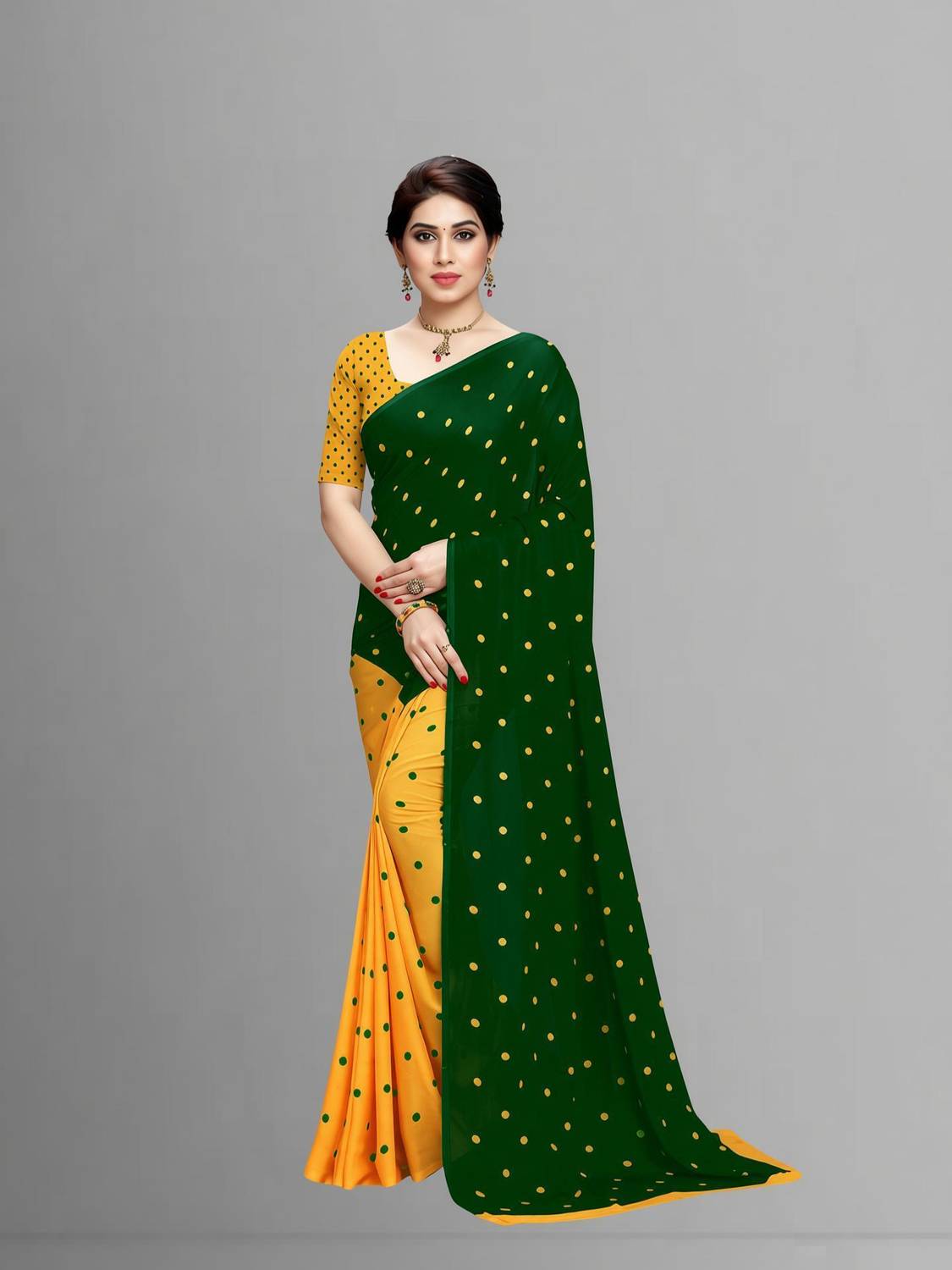 ANAND Printed Daily Wear Georgette Saree