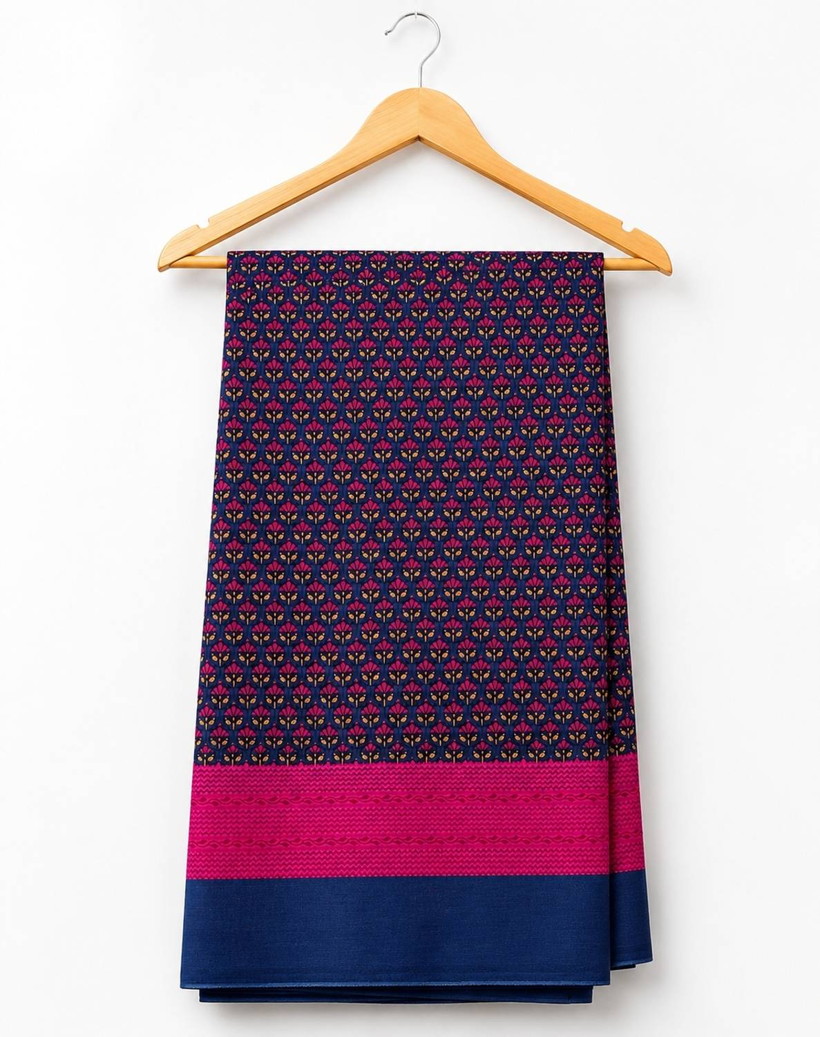 BIVWEAR Solid/Plain Daily Wear Chiffon Saree (Blue)