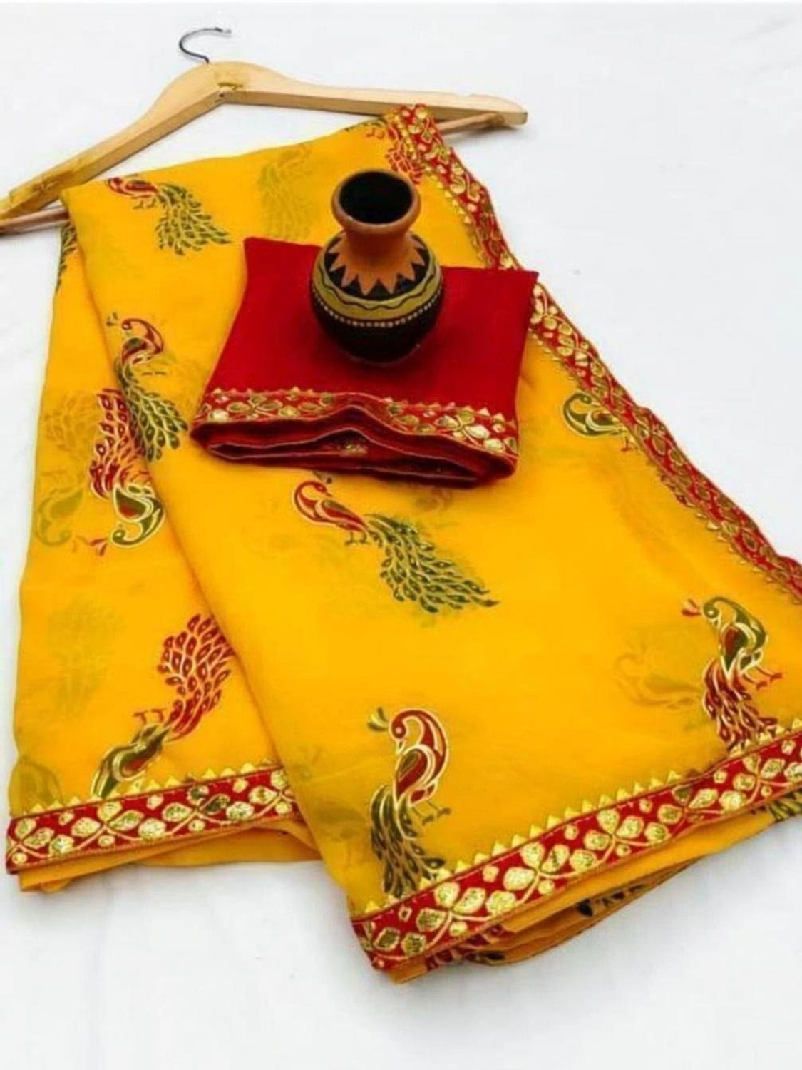Image of TEN R Printed Bollywood Georgette Saree