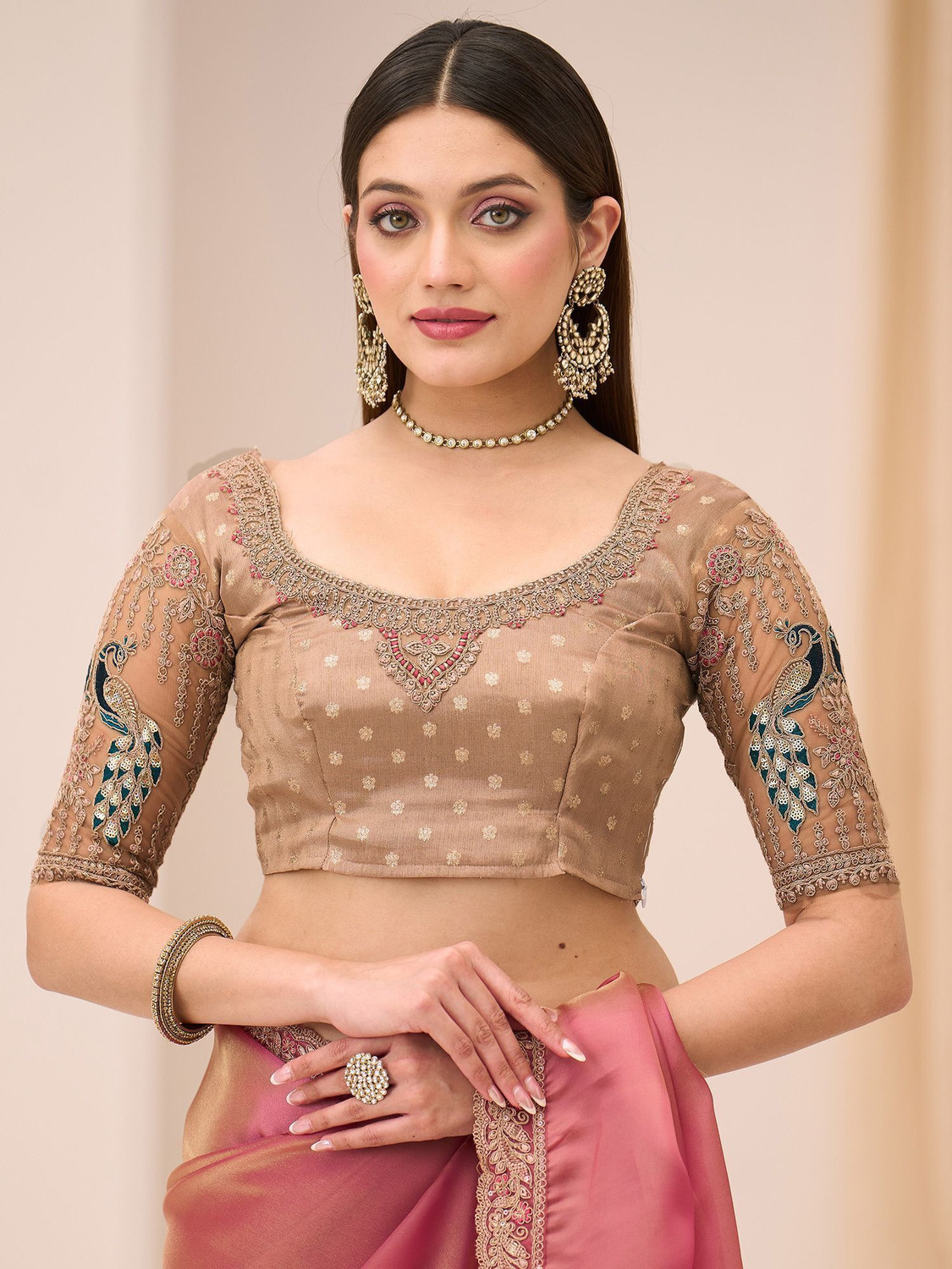 Image of Tasrika Embroidered Bollywood Satin Saree