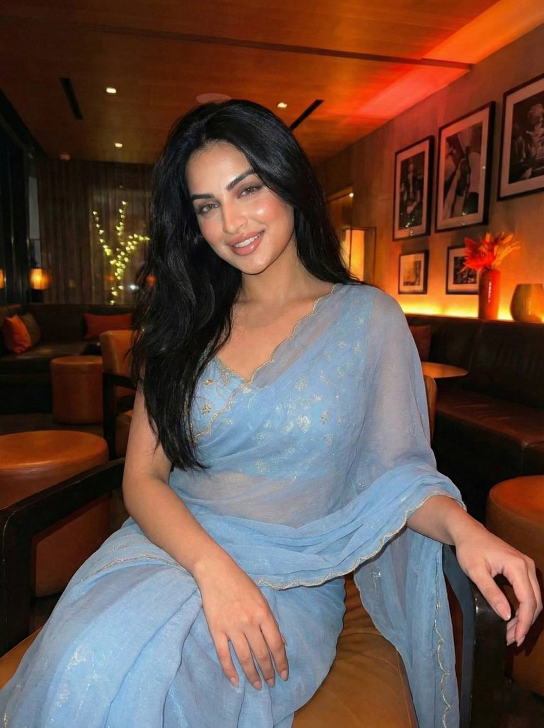 AMIYASILKMILLS Embroidered Bollywood Organza Saree