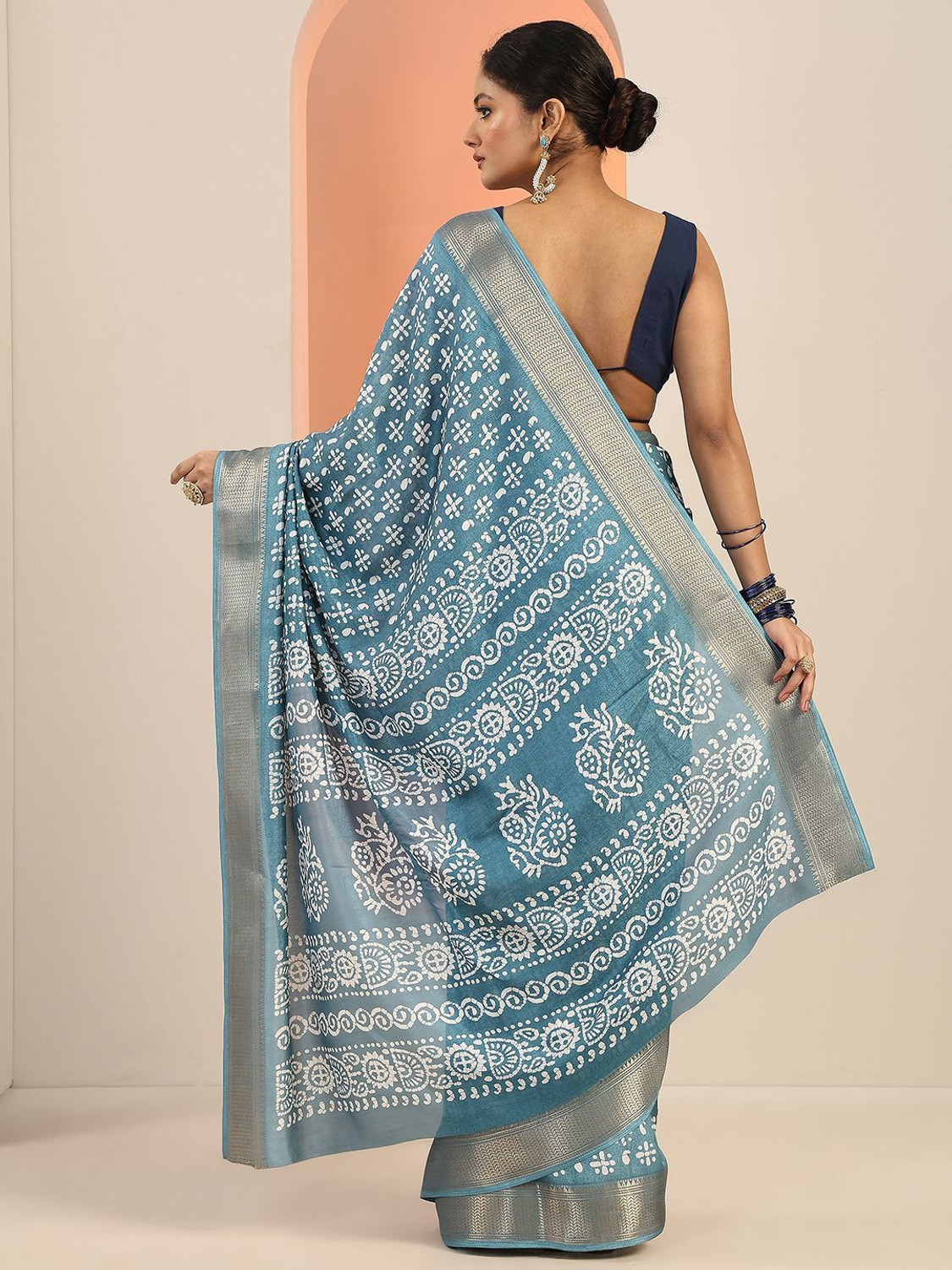 Image of LIBAS Printed Daily Wear Silk Blend Saree