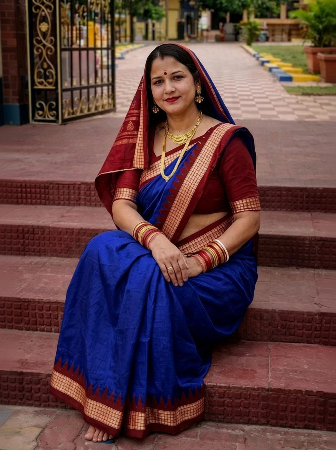 Image of Fascino Fab Woven Sambalpuri Cotton Blend Saree (Blue)