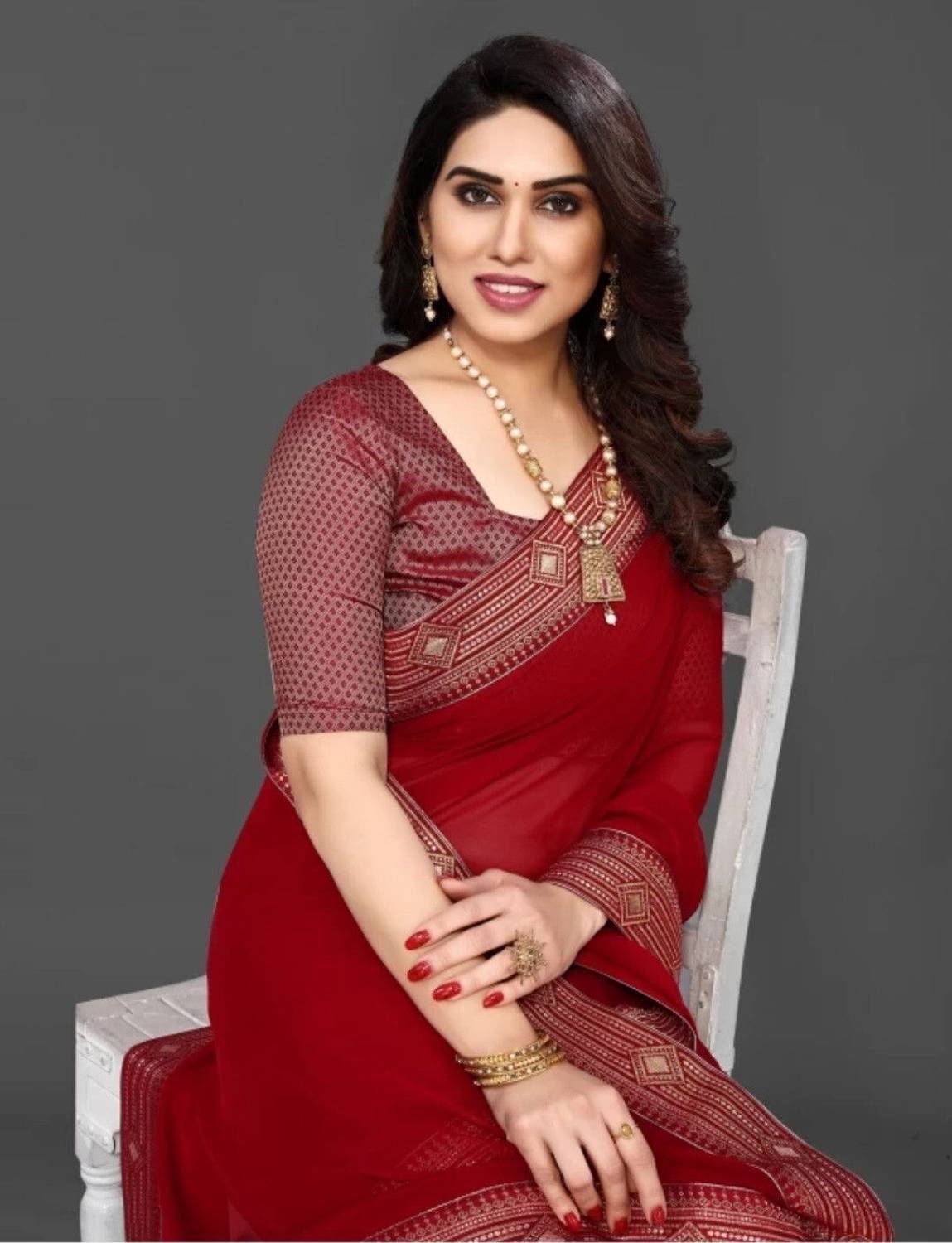 AVDOM Woven Bollywood Georgette Saree