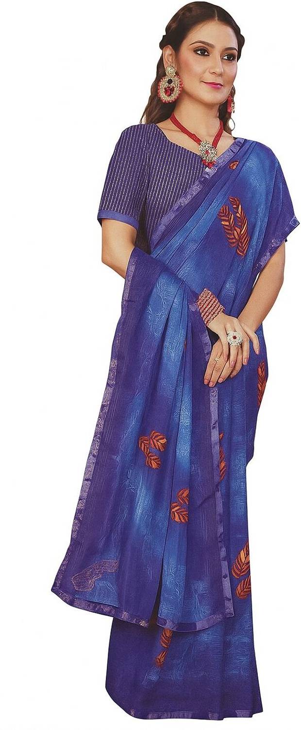 AGANTUK Printed Daily Wear Chiffon Saree