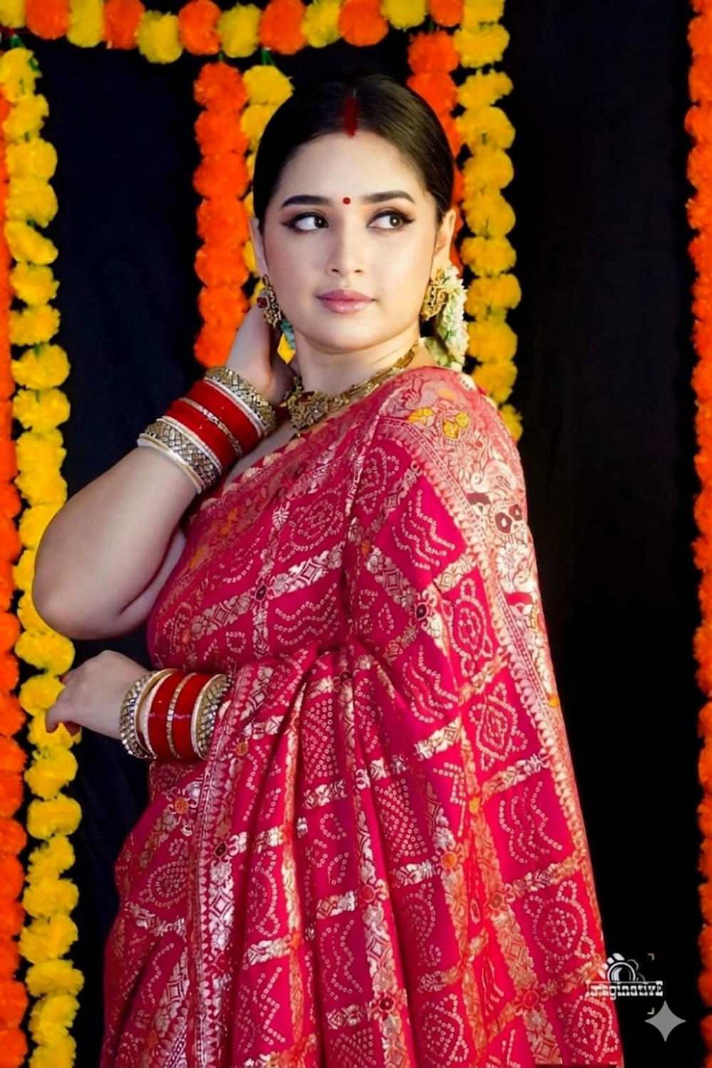Image of Homigoz Embroidered Banarasi Pure Silk Saree