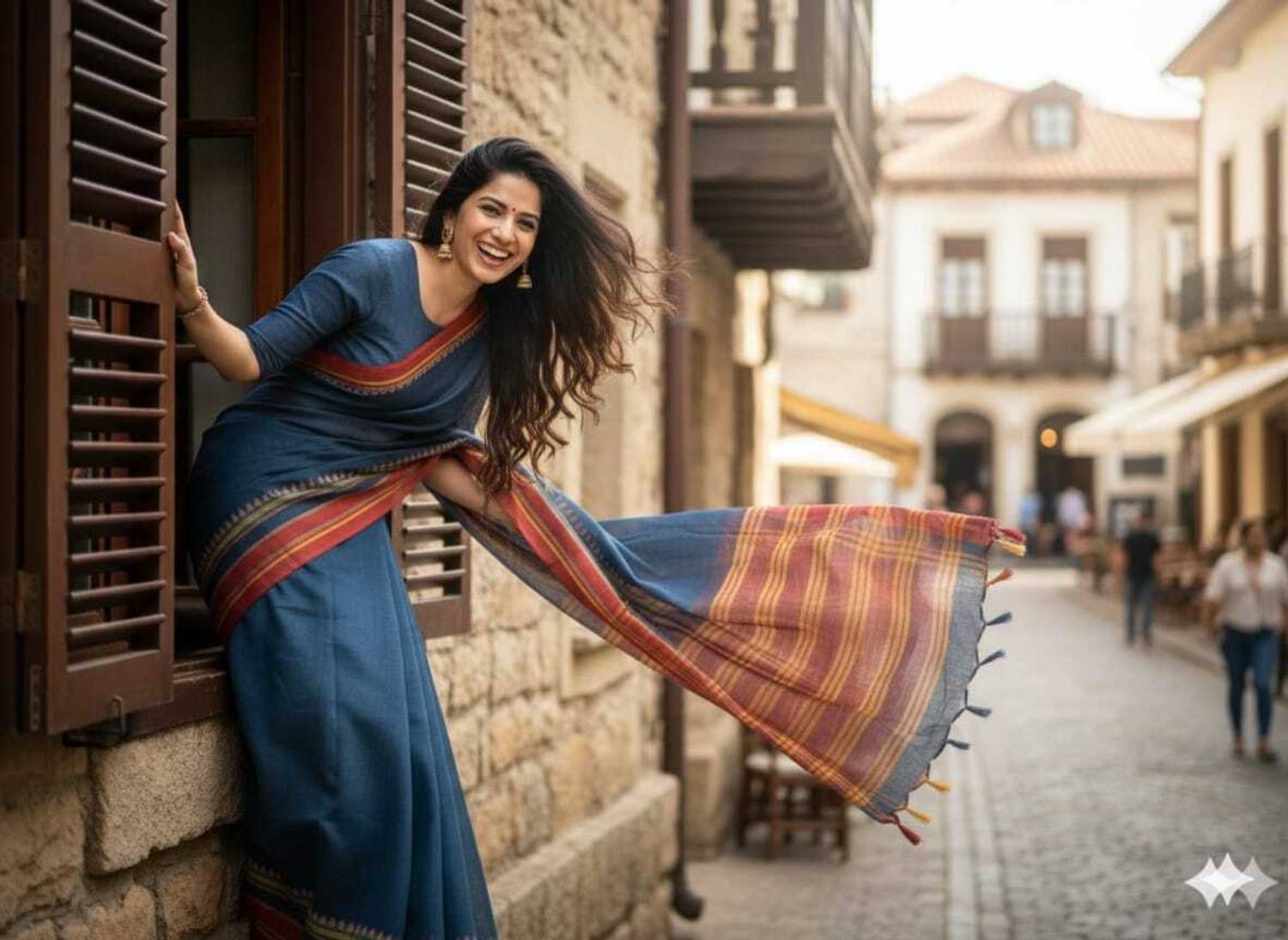 AMBALIKA Printed Bollywood Cotton Linen Saree