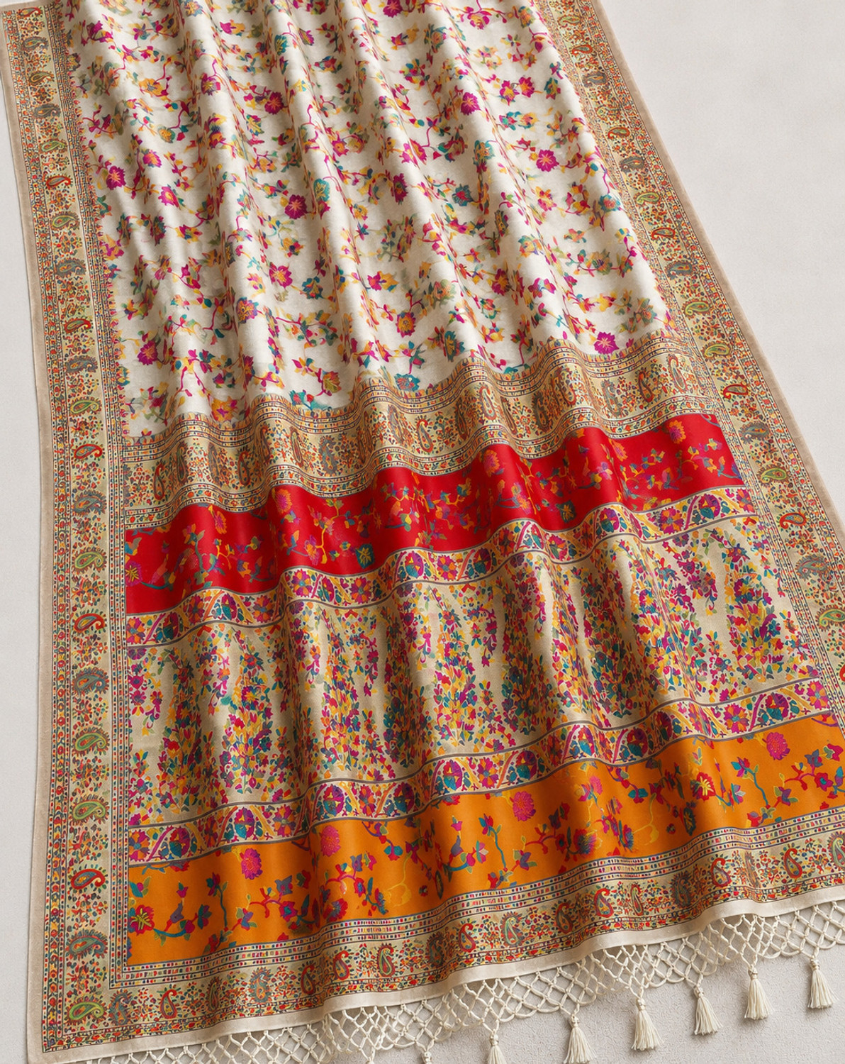 Image of MAHADEV ENTERPRISE Printed Banarasi Pure Cotton Saree
