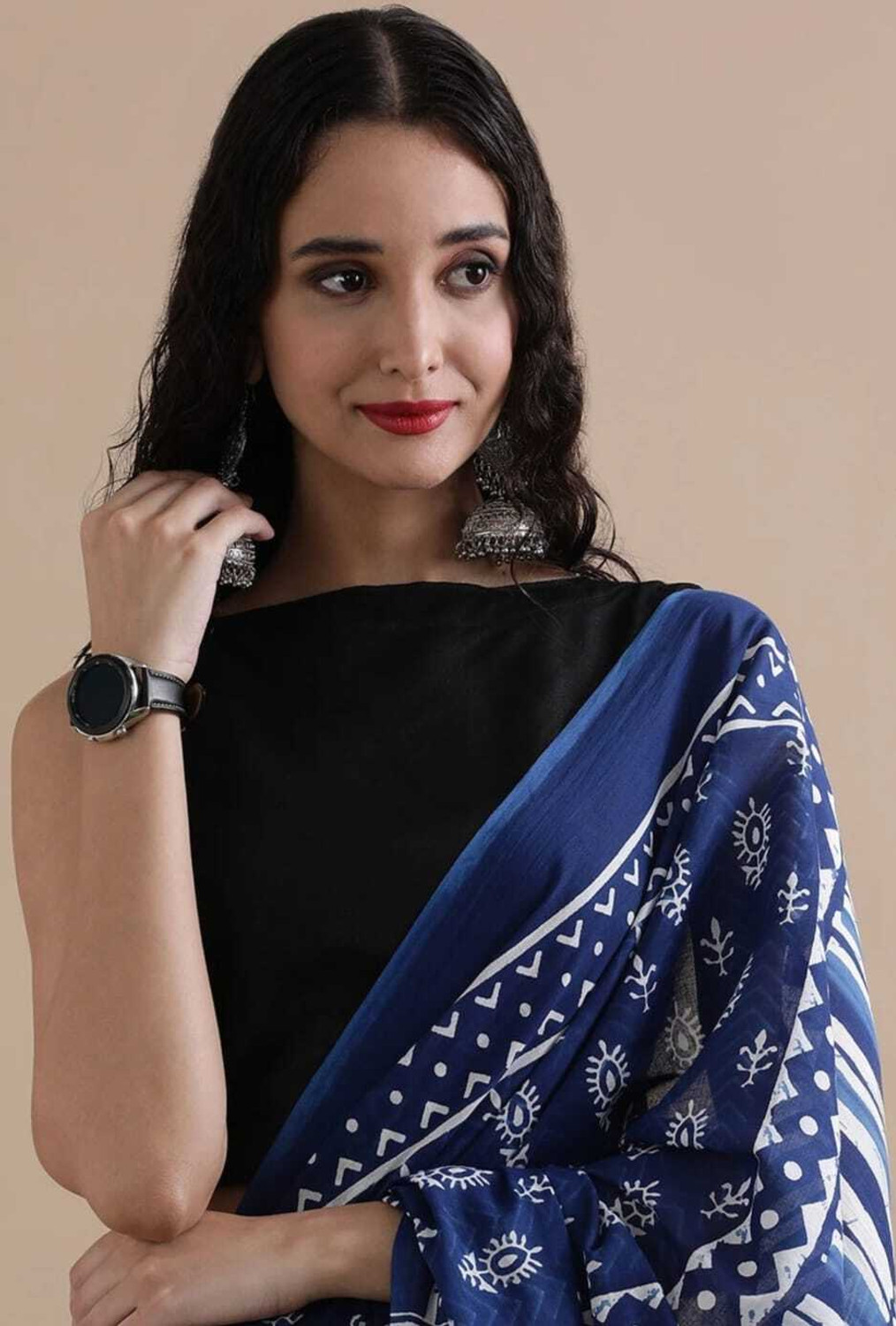 Image of DASTKARPRINT Printed Daily Wear Pure Cotton Saree