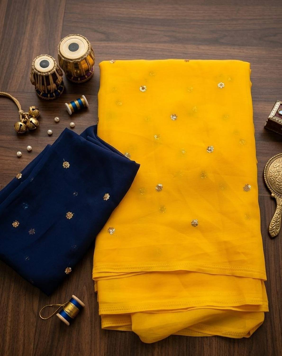 Shyam Textiles Embroidered, Solid/Plain, Self Design Bollywood Ge
