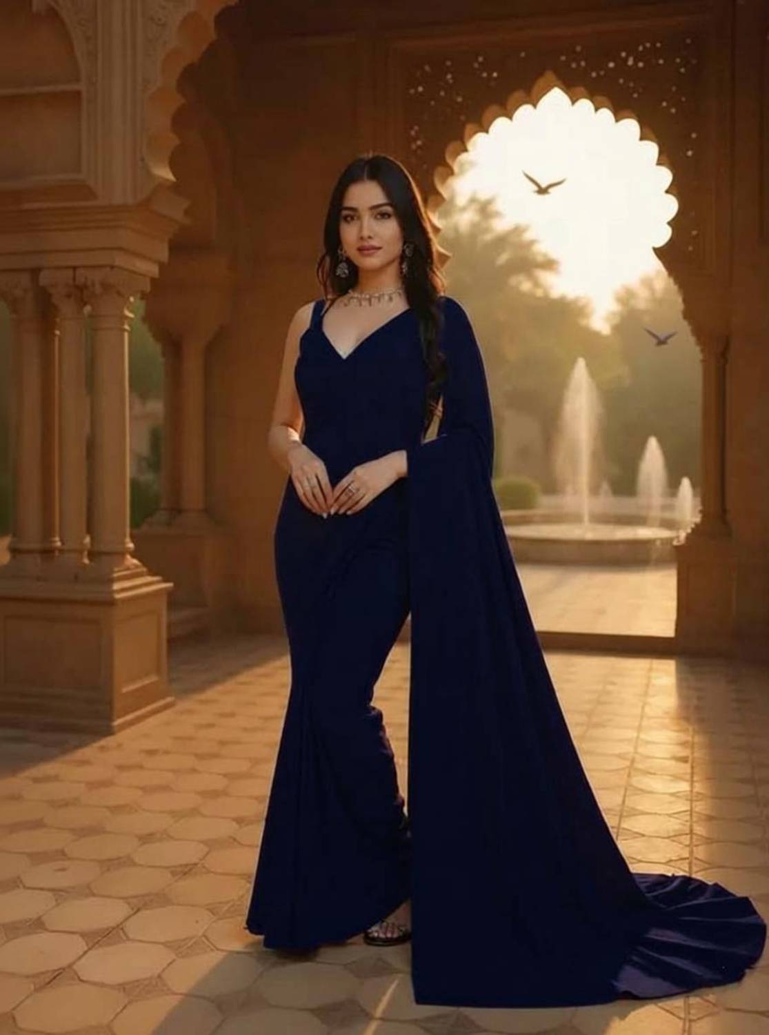 Shrilaxmisari Solid/Plain Daily Wear Georgette Saree