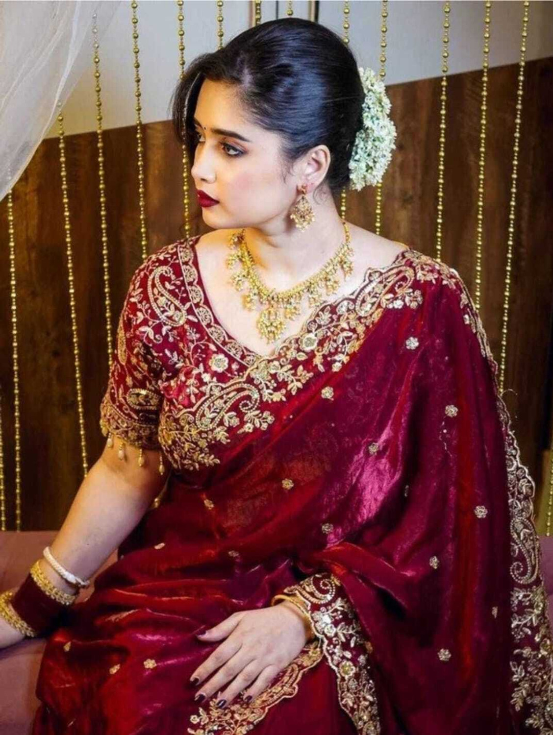 Image of PRABHUK Embroidered Bollywood Satin Saree