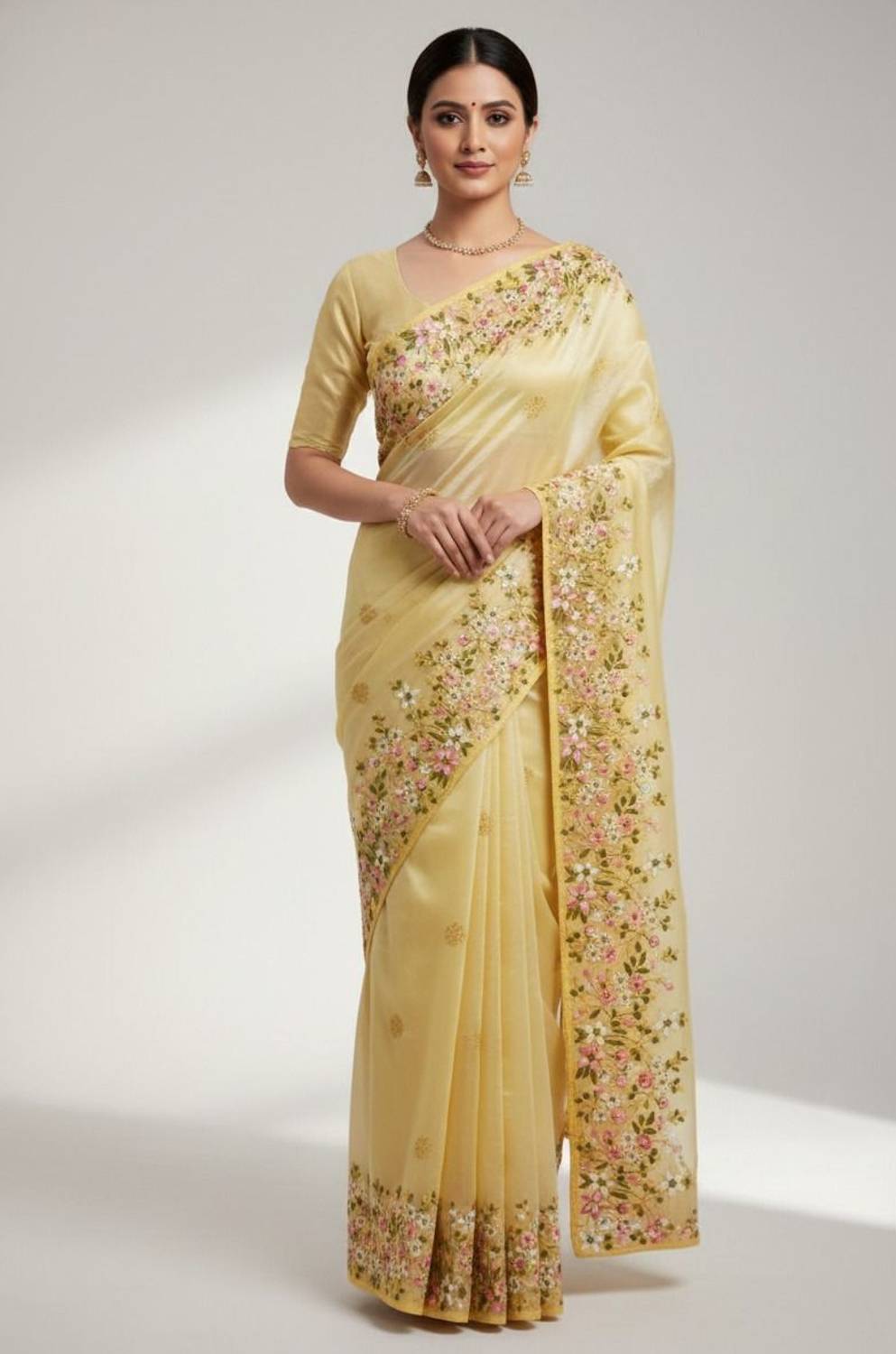 Akhodalkrp Embroidered Bollywood Net Saree