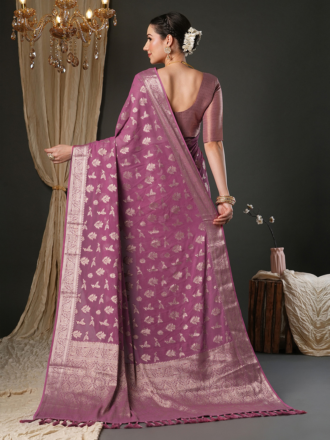 Image of Tasrika Woven Kanjivaram Georgette Saree