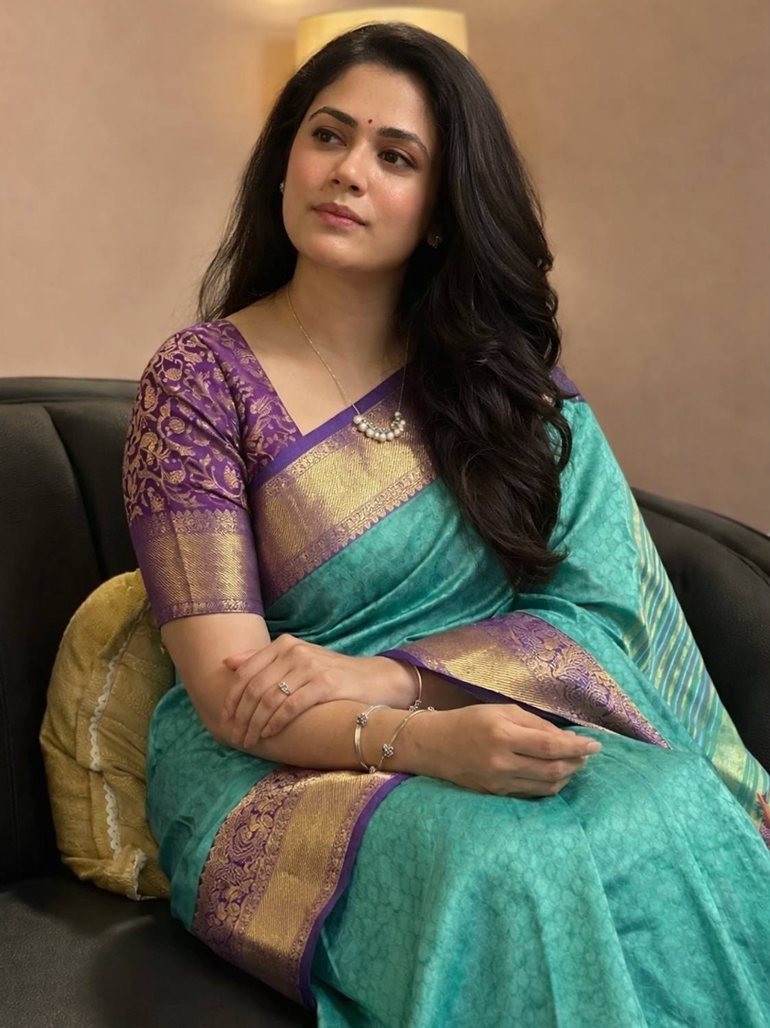 yourwish Printed Banarasi Cotton Silk, Art Silk Saree