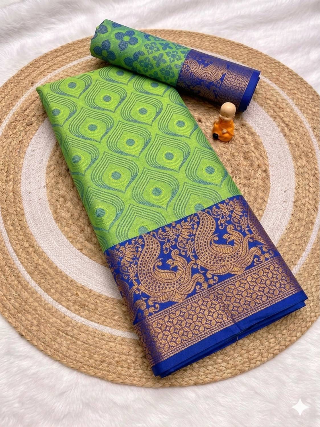 Bombey Velvat Fab Woven Kanjivaram Cotton Silk, Pure Cotton Saree