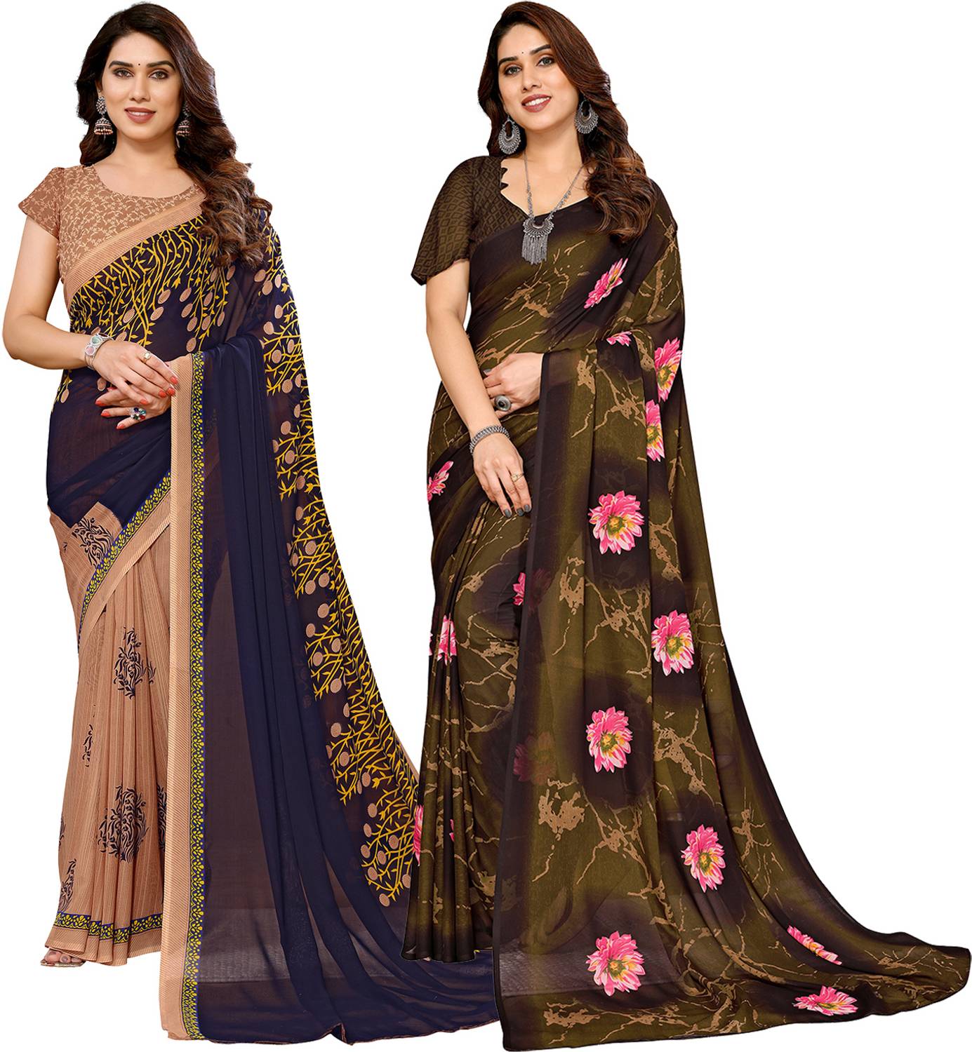 Anand Sarees Printed Daily Wear Georgette Saree