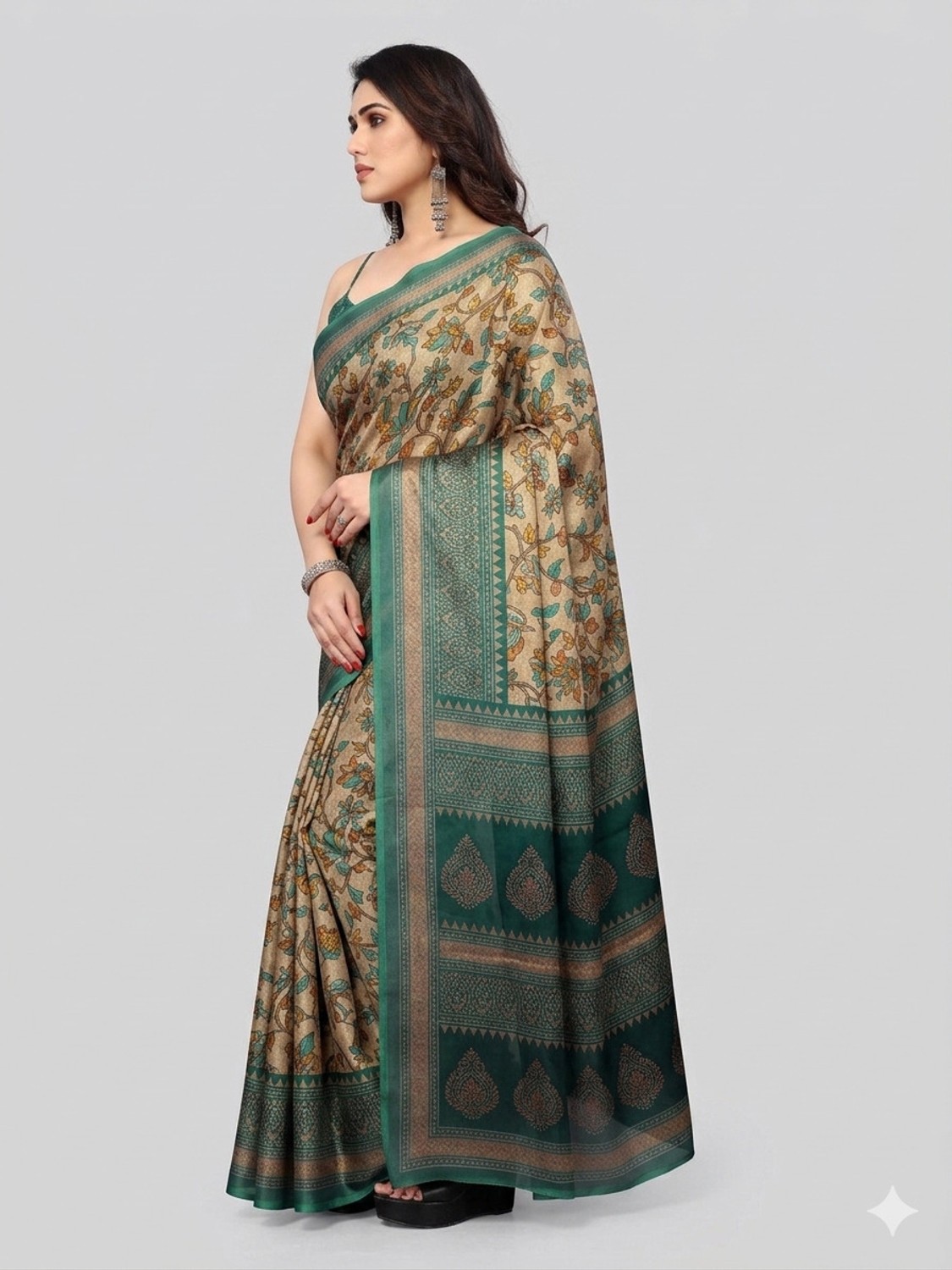 Image of KITKET FASHION Printed, Paisley Daily Wear Chiffon, Georgette Saree