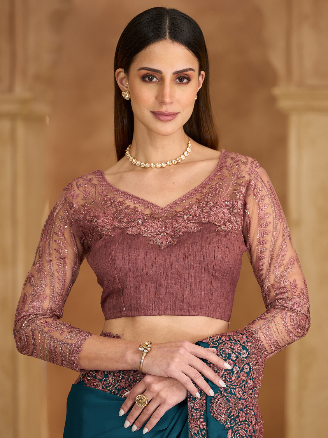 Image of Tasrika Embroidered Bollywood Satin Saree