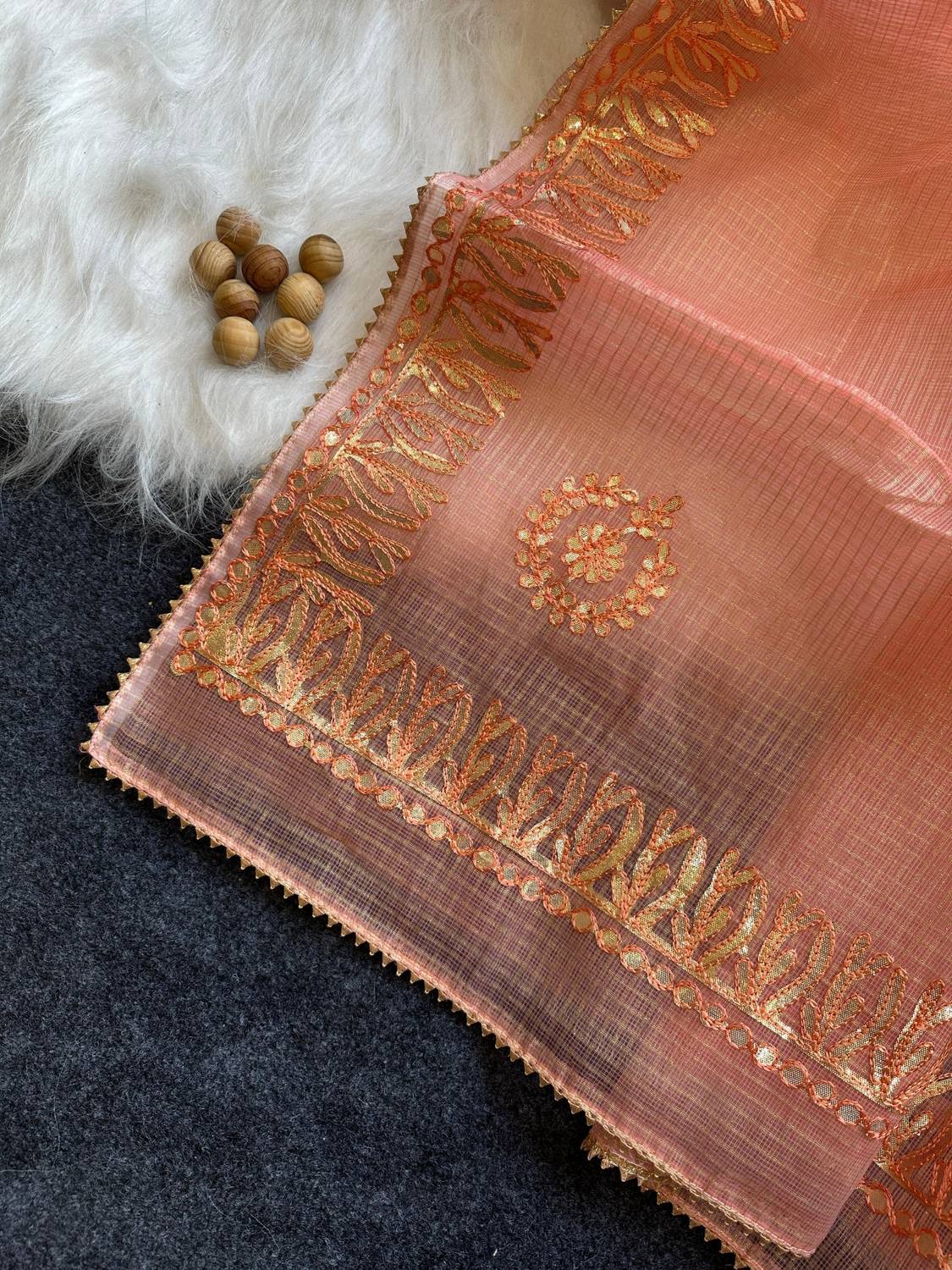 AWRIYA Embroidered Bollywood Cotton Blend Saree
