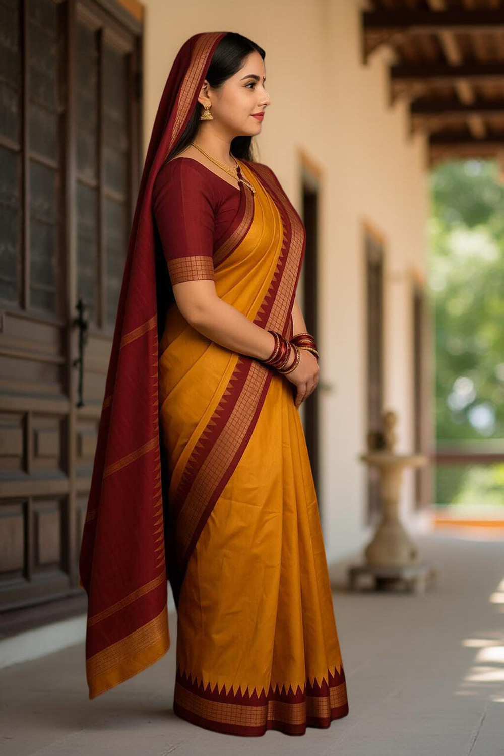 Image of ajmera fashion Temple Border Sambalpuri Art Silk Saree