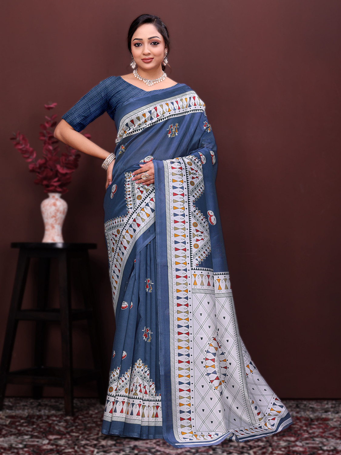 Image of Fabwomen Printed Daily Wear Art Silk Saree