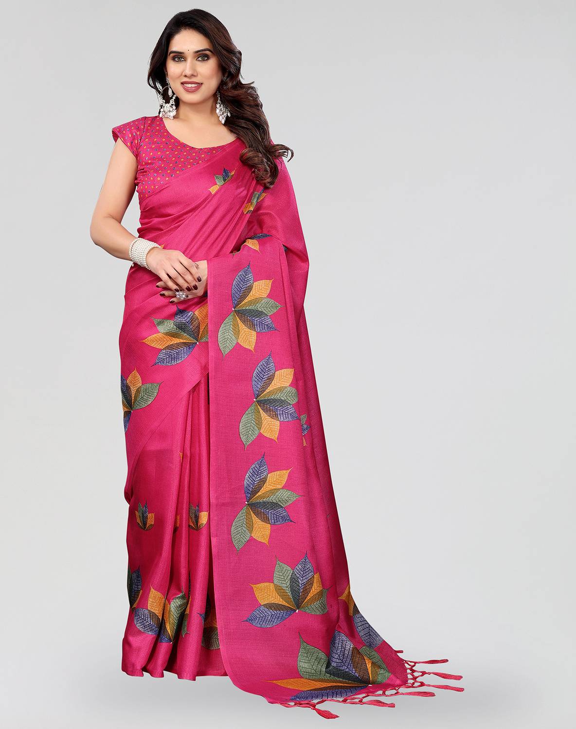 ANIRAV Printed Daily Wear Art Silk Saree