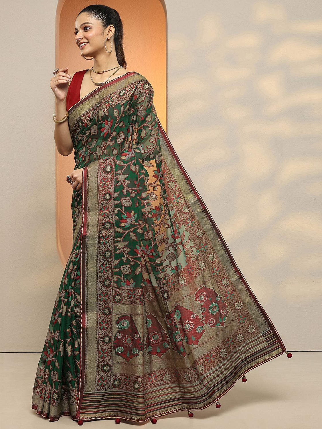 Image of LIBAS Printed Daily Wear Georgette Saree