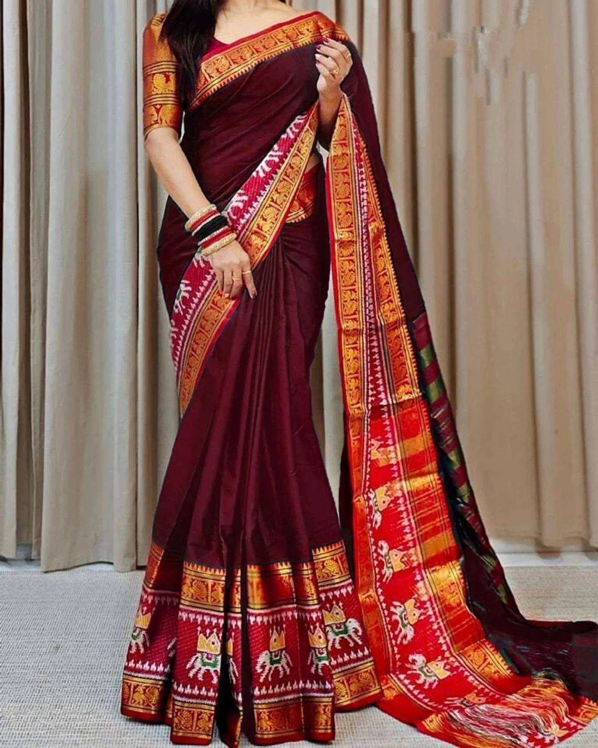 SuperLaxmi Woven Narayanpet Cotton Silk Saree (Multicolor)