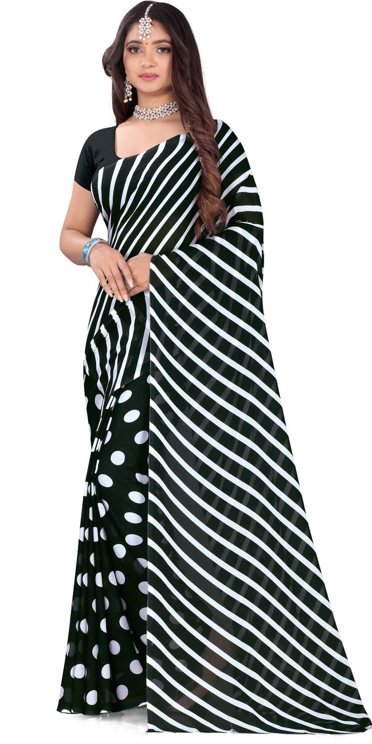 Leelavati Printed Daily Wear Georgette Saree (Black)