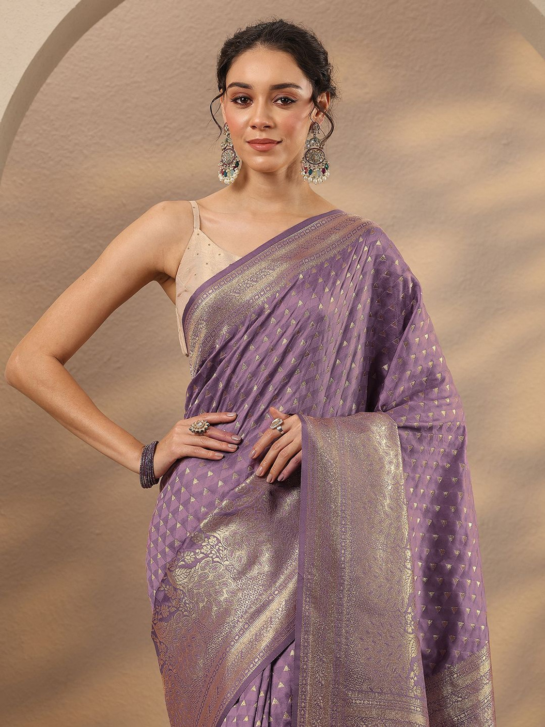 Image of LIBAS Woven Daily Wear Silk Blend Saree