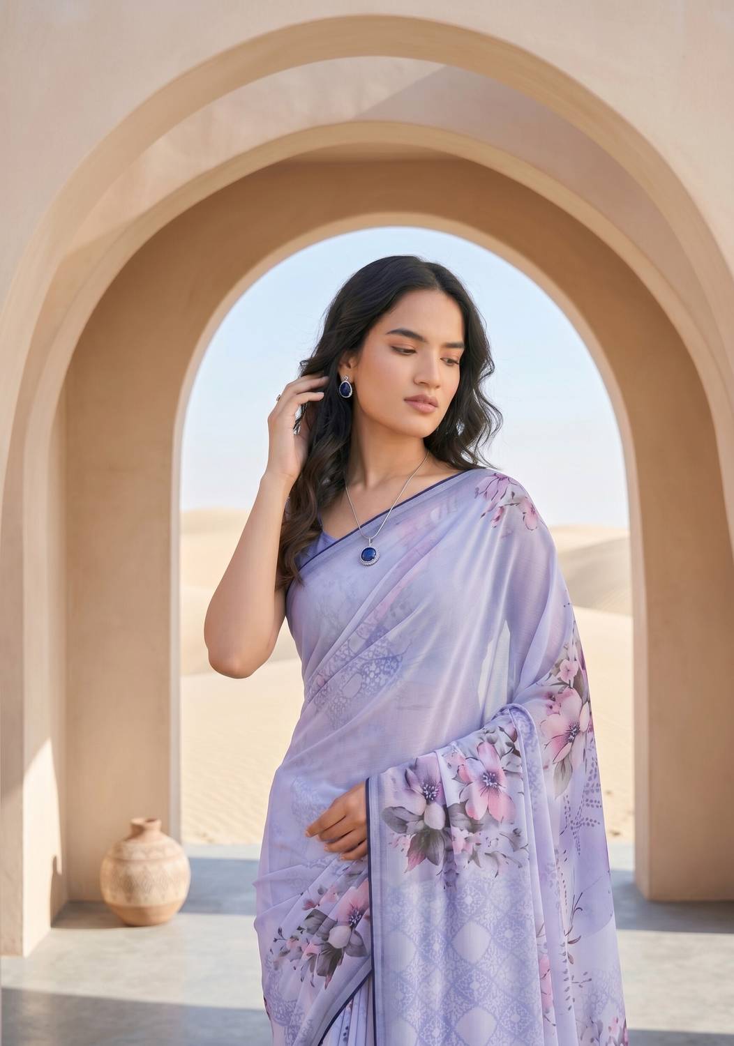 RekhaManiyar Printed Bollywood Georgette Saree