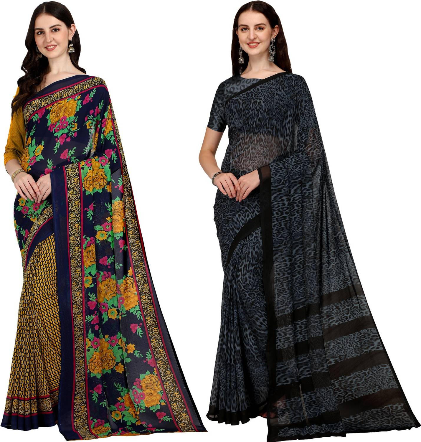 Anand Sarees Floral Print Bollywood Georgette Saree