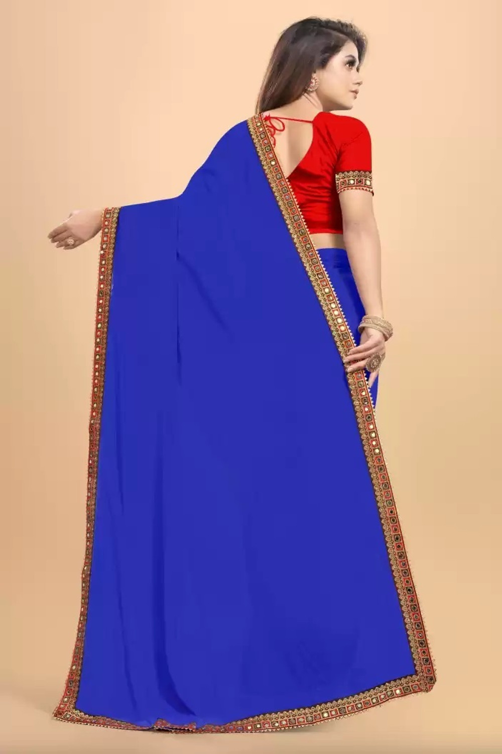 Image of OKTAT Embroidered Bollywood Georgette Saree