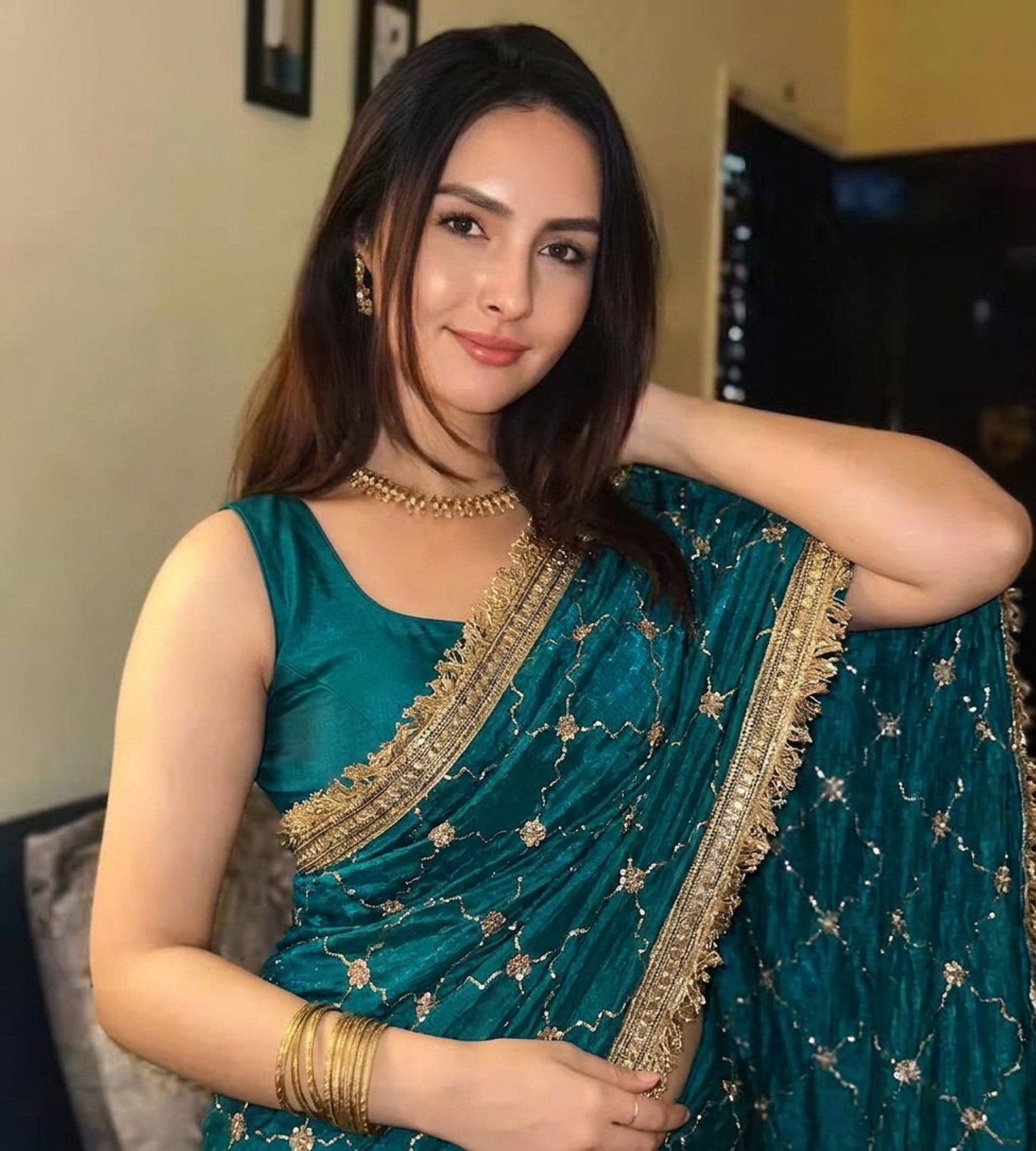 Image of BRAHMANICREATIONss Embellished Bollywood Pure Silk Saree