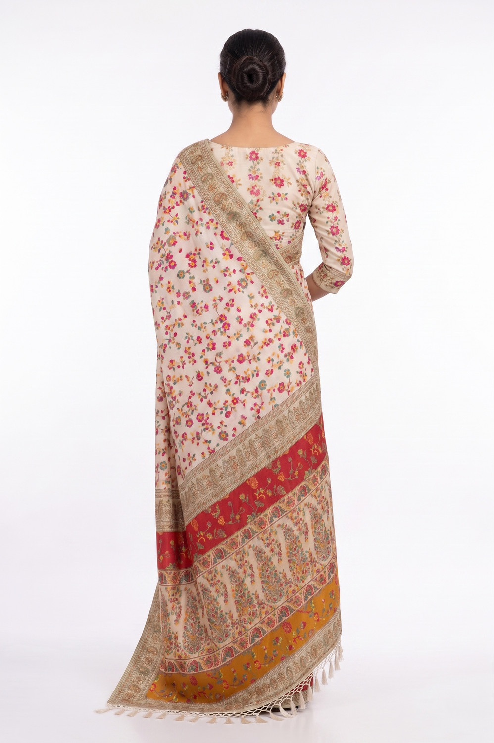 Image of MAHADEV ENTERPRISE Printed Banarasi Pure Cotton Saree