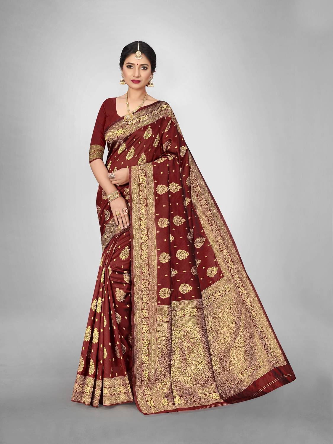 Alakh Creation Woven Kanjivaram Pure Silk Saree