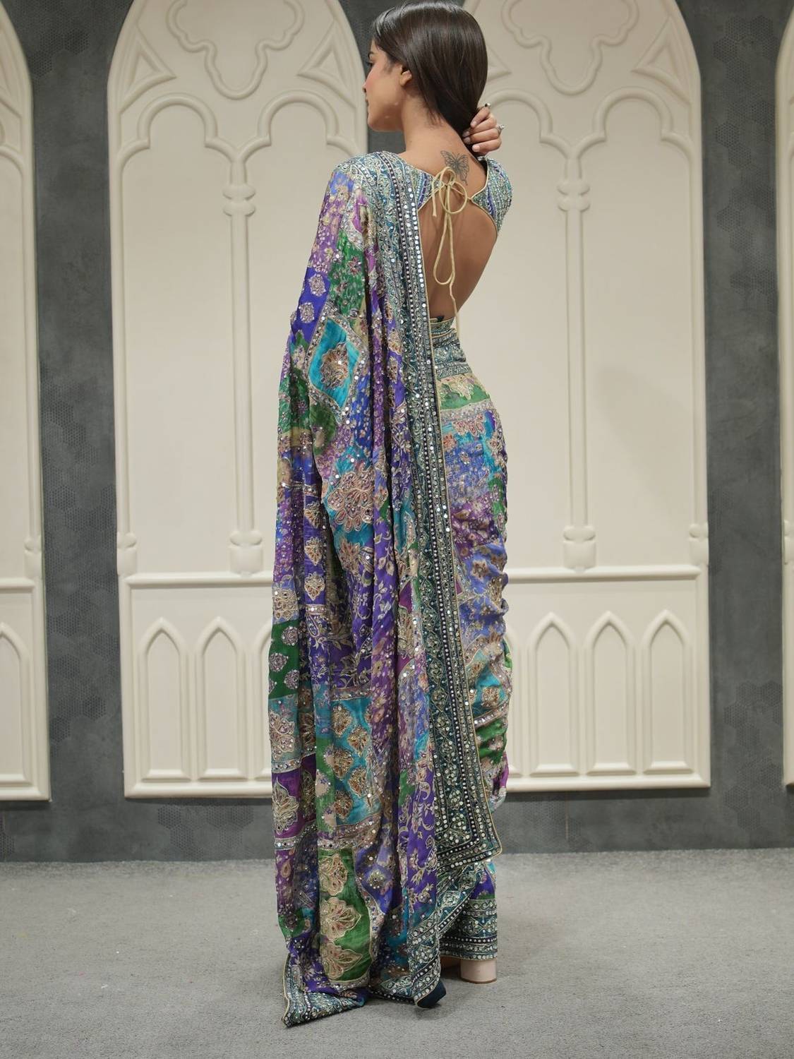 SARICHOLI Woven Bollywood Silk Blend Saree Multicolor - Image 3